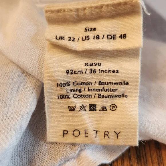 Poetry Blue and White Striped 100% Cotton Midi Skirt Size US 18 - Picture 7 of 8